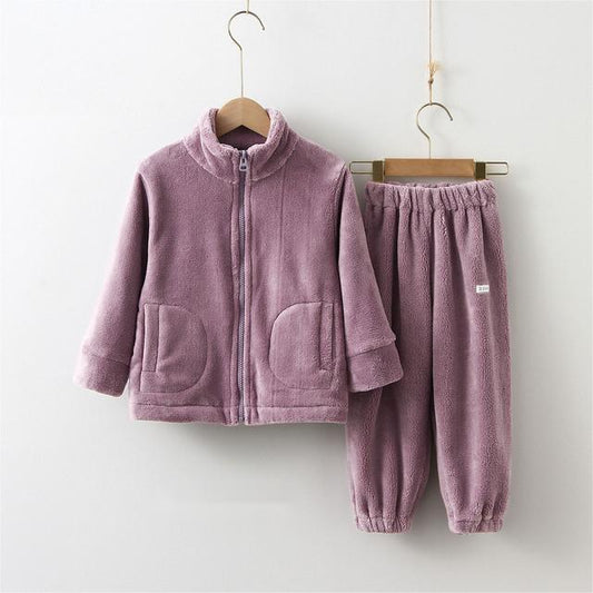 Tweedeligepak voor Kinderen Warme Fleece Vest/ Hoodie & Broek Meisjes
