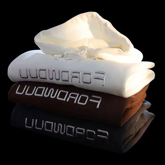 Retro high-end driedimensionale letter hoodie voor mannen en vrouwen