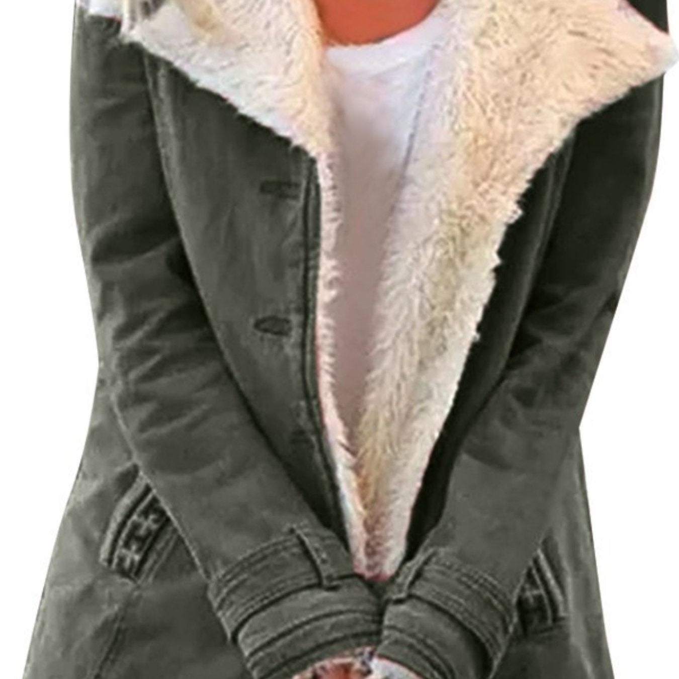 Trendy Winter Warme Revers Fleece Jas met Knoopsluiting in Europese en Amerikaanse Stijl voor Dames & Plus-size