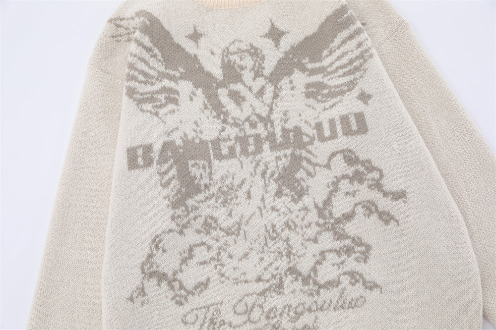 Amerikaanse Casual Standbeeld Engel Trui voor Dames