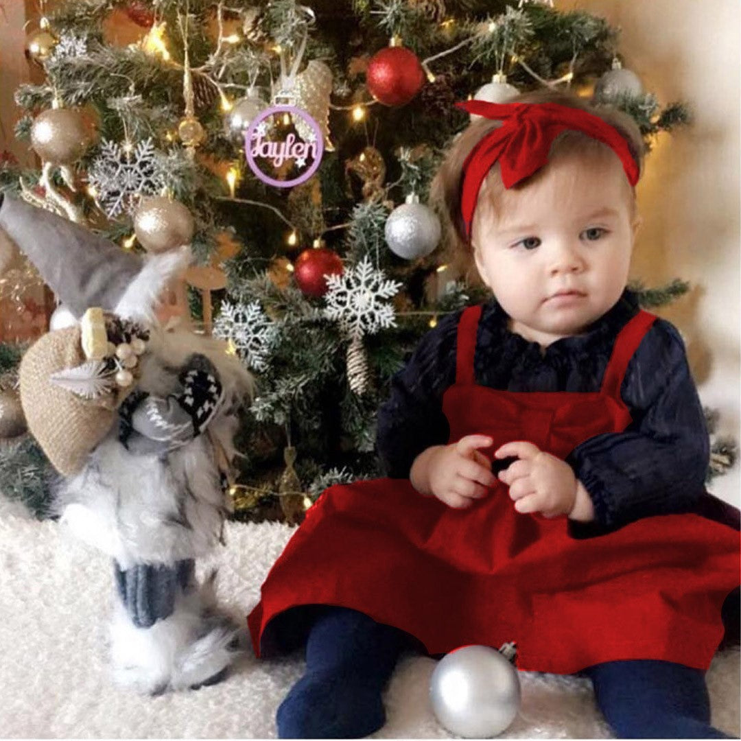 Rode Feestjurk met Strik voor Meisjes