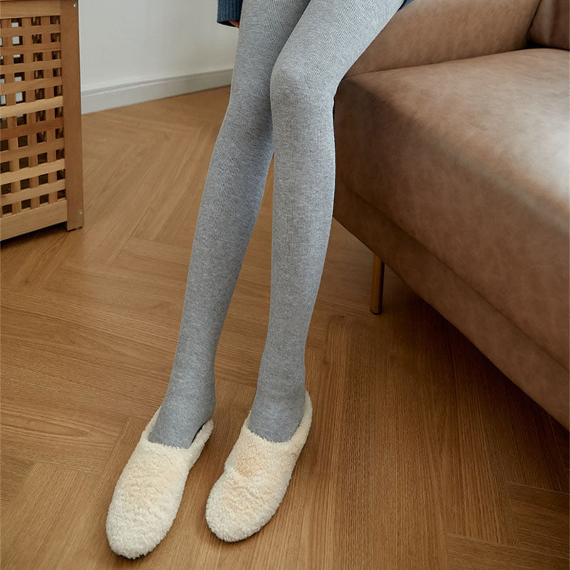 Casual Stijlvolle Winter Warme Hoge Taille Strech Dikke Skinny Effen Kleur Gestreepte Legging van Fleece voor Dames