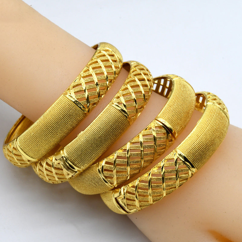 24K Vergulde Indiase Stijl Zandgouden Armband met Patroon Per Stuk voor Dames