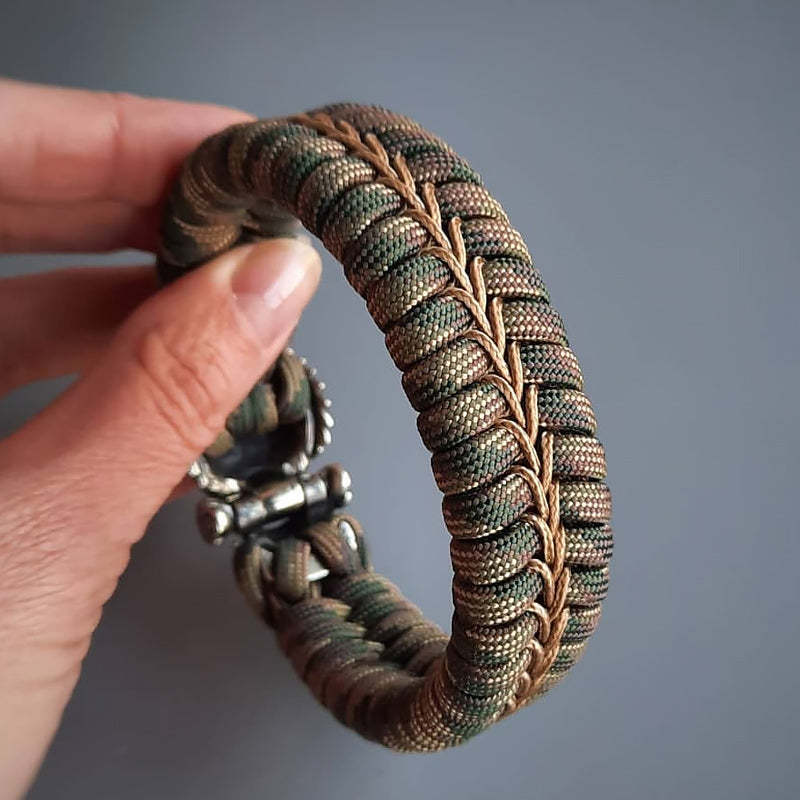 S925 Indian Chief Paracord Handgevlochten Armband voor Heren