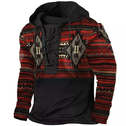 Retro Vlag Print Heren Hoodie