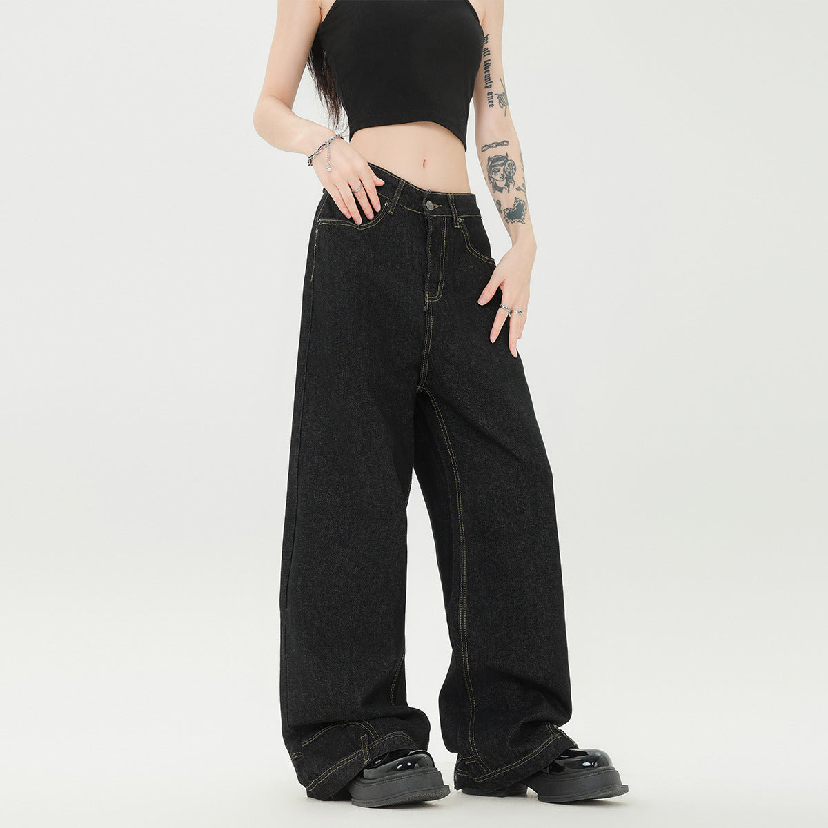 Amerikaanse Designer Omgekeerde Washed Jeans voor Unisex