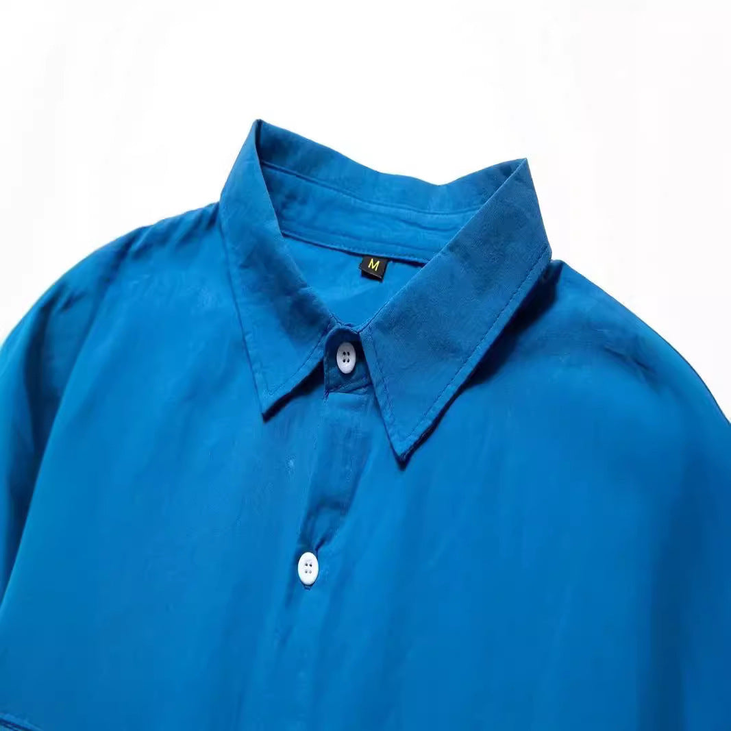 Casual Fashion Katoenen Linnen Slim-Fit Overhemd met Lange Mouwen voor Heren