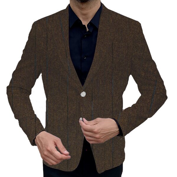 Casual Business Effen Kleur Sweater-Blazer met Borstzak en Enkele Knoopsluiting voor Heren & Jongens