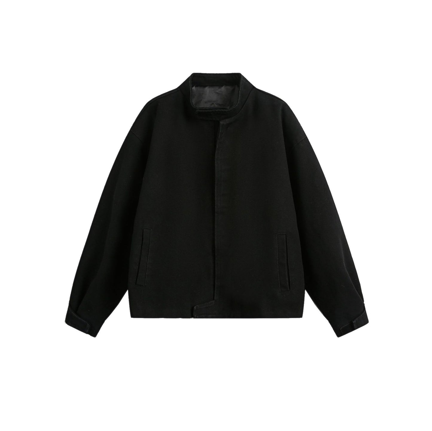 Amerikaanse Retro Eenvoudige Losse Gewatteerde Schouderjas met Klittenbandsluiting voor Dames & Plus-size