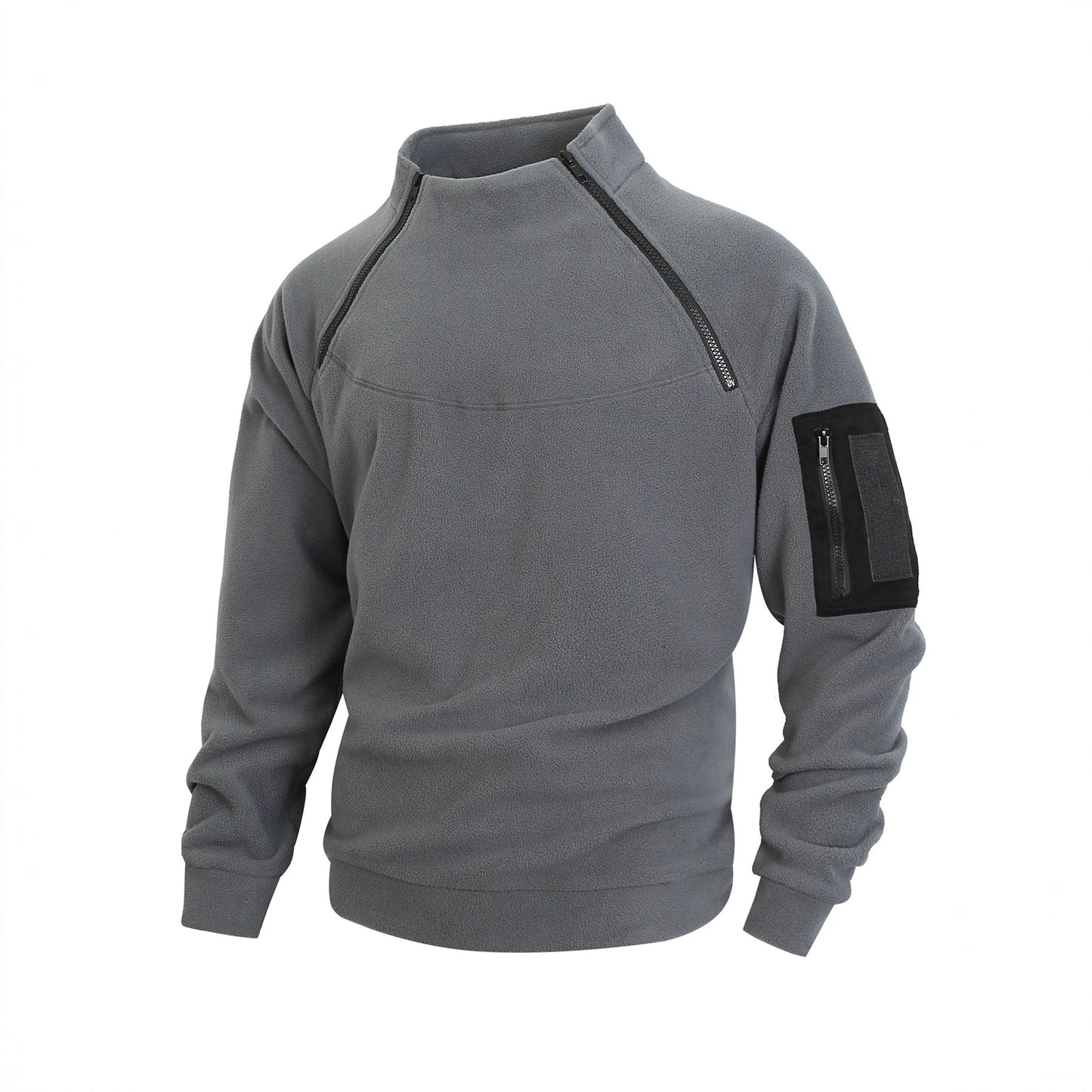 Trendy Koraal Fleece Outdoor Sweatshirt met Ritskraag voor Heren