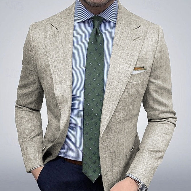 Casual Business Effen Kleur Sweater-Blazer met Borstzak en Enkele Knoopsluiting voor Heren & Jongens