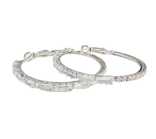 Europese Eenvoudige Gouden/ S925 Zilveren Vintage Grote Oorbellen met Zirkoon voor Dames