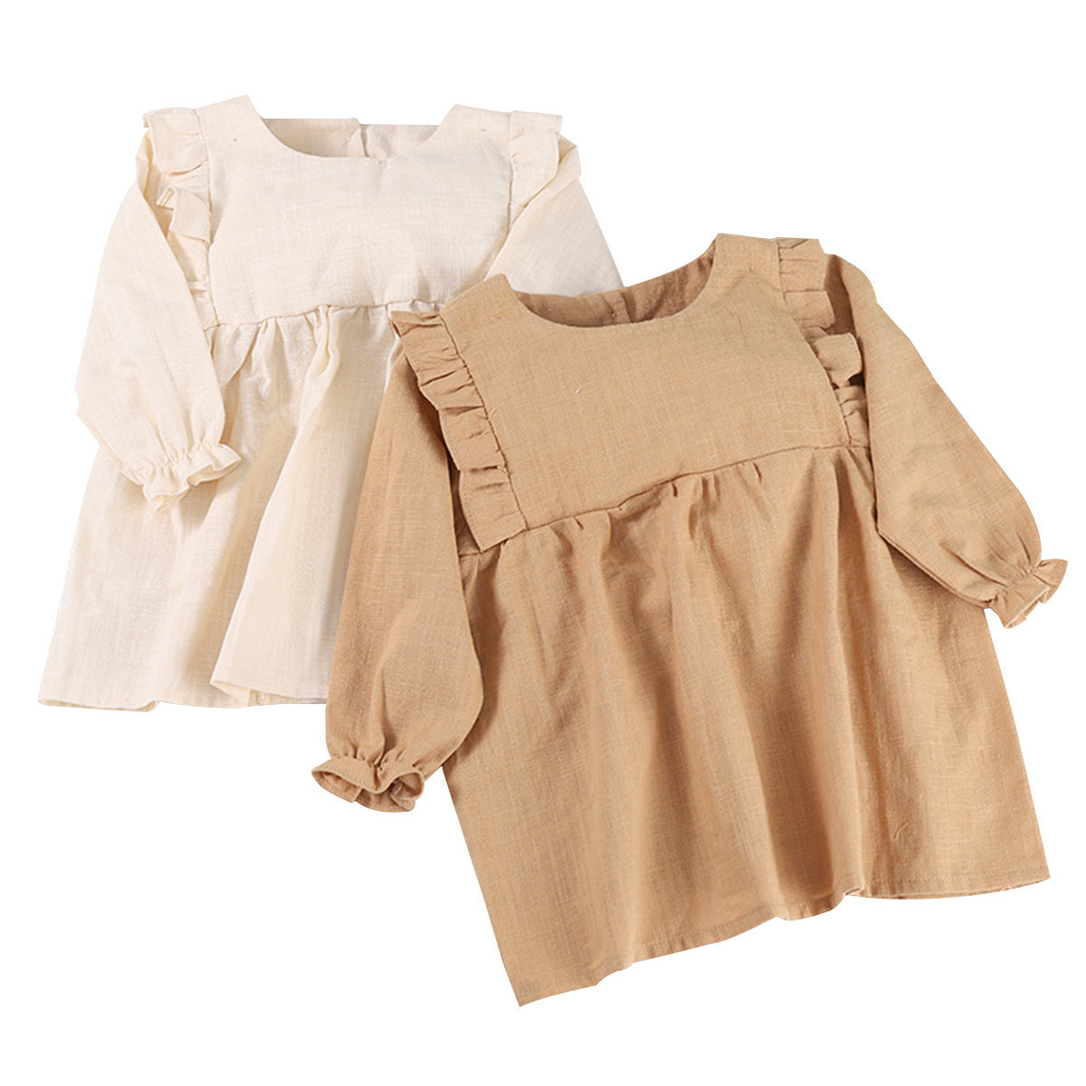 Casual Jurk van Katoen met Vierkante Kraag voor meisjes