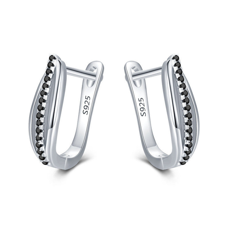 S925 Zilveren Retro Hong Kong-stijl Zirkoon Oorbellen voor Dames