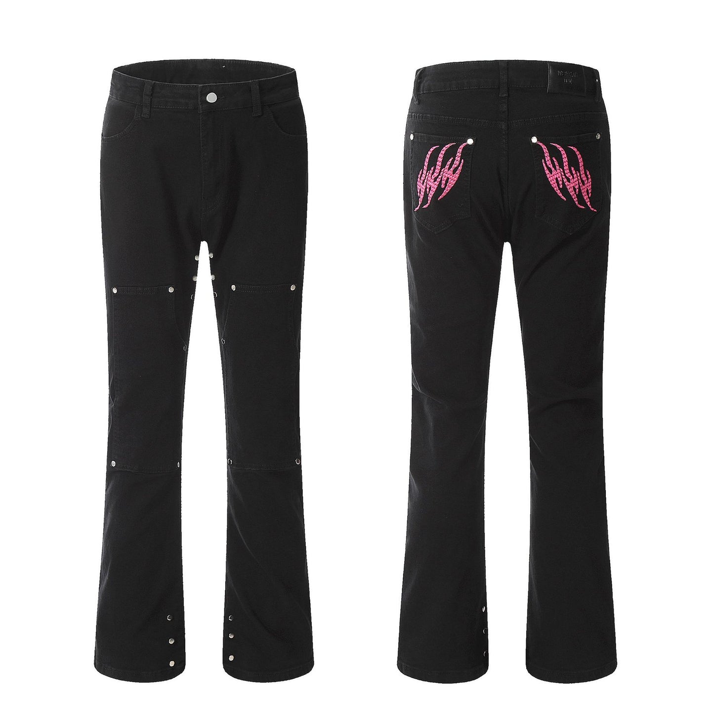 American High Street Rivets Black Skinny Jeans voor Heren