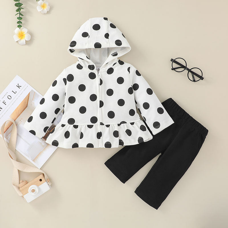 Casual 2-delige Set Sweatvest met Capuchon & Joggingbroek voor Baby's/ Peuters