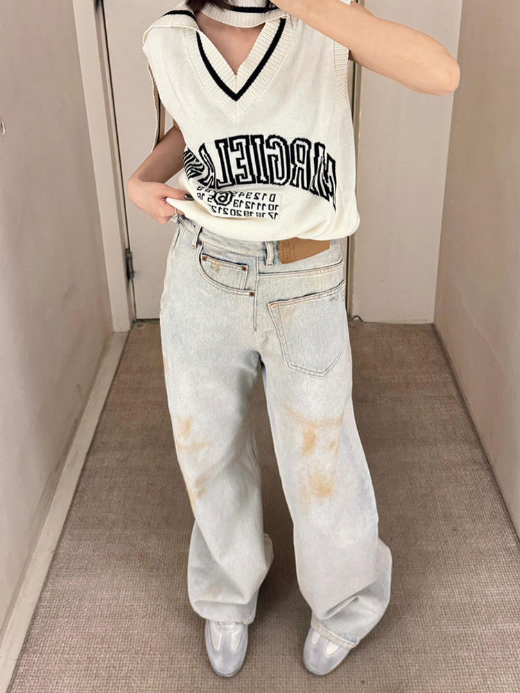 Amerikaanse Retro Stikseljeans voor Dames/ Plus-size/ Meisjes