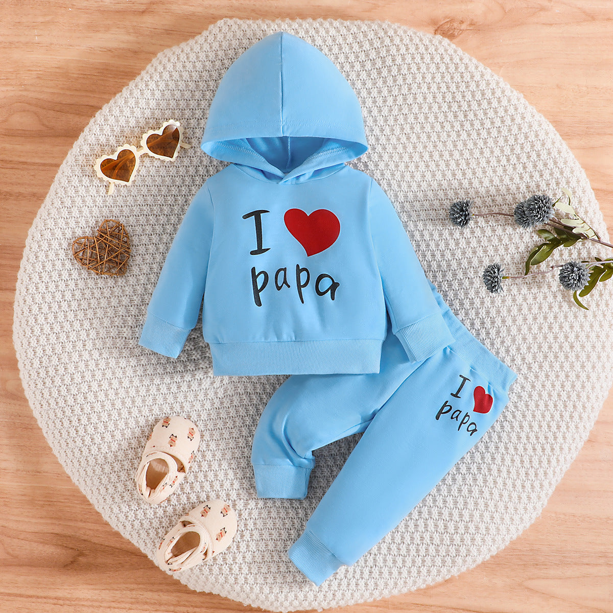 Tweedelige Outfit voor Meisjes Hoodie met Bedrukt Love Letter & Broek voor Baby's/ Peuters
