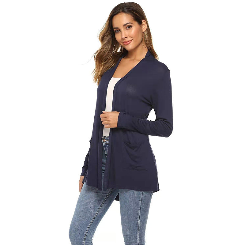 Europese en Amerikaanse Middellange Cardigan-trui voor Dames/ Plus-size & Meiden