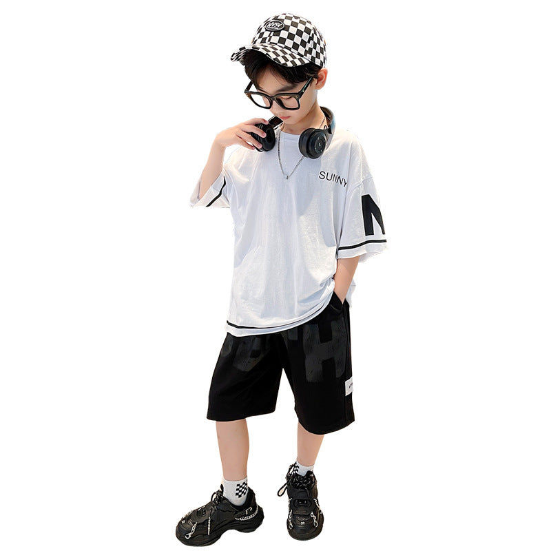 CUHK Kids Tweedelig Sport Outfit T-shirt met Korte Mouwen & Shorts voor Kinderen