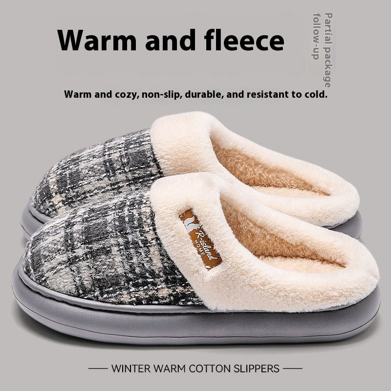 Winterse Warme Geruite Antislip Pantoffels voor Unisex
