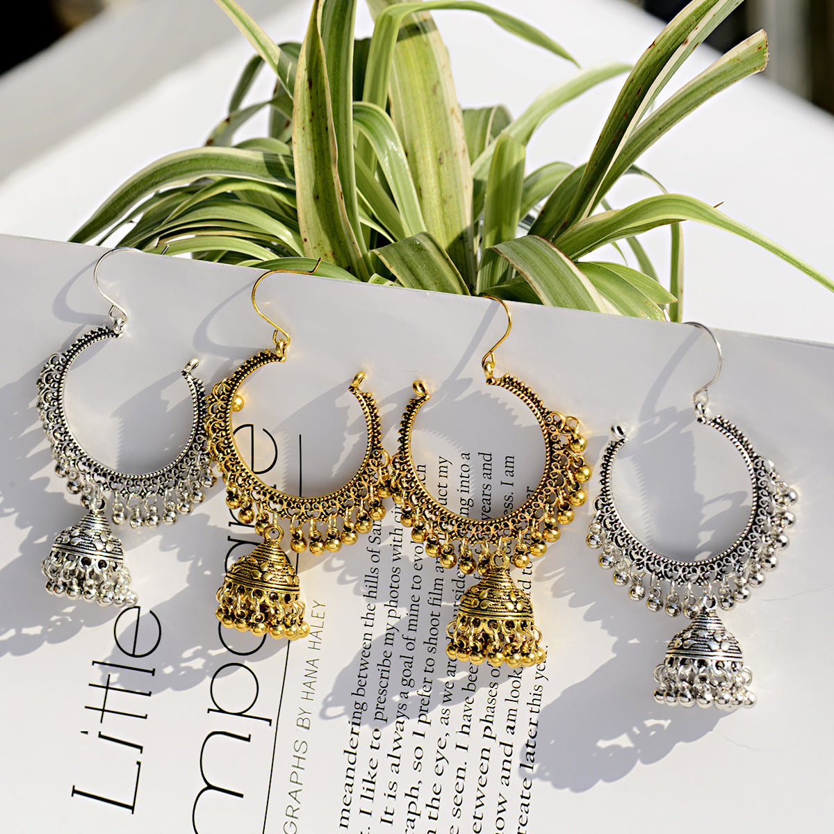 Indiase Stijl Metaal Vintage Jhumka Oorbellen voor Dames