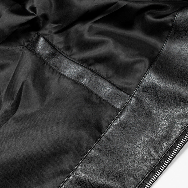 Casual Jacket van PU-Leer met Geborduurde Letters voor Heren