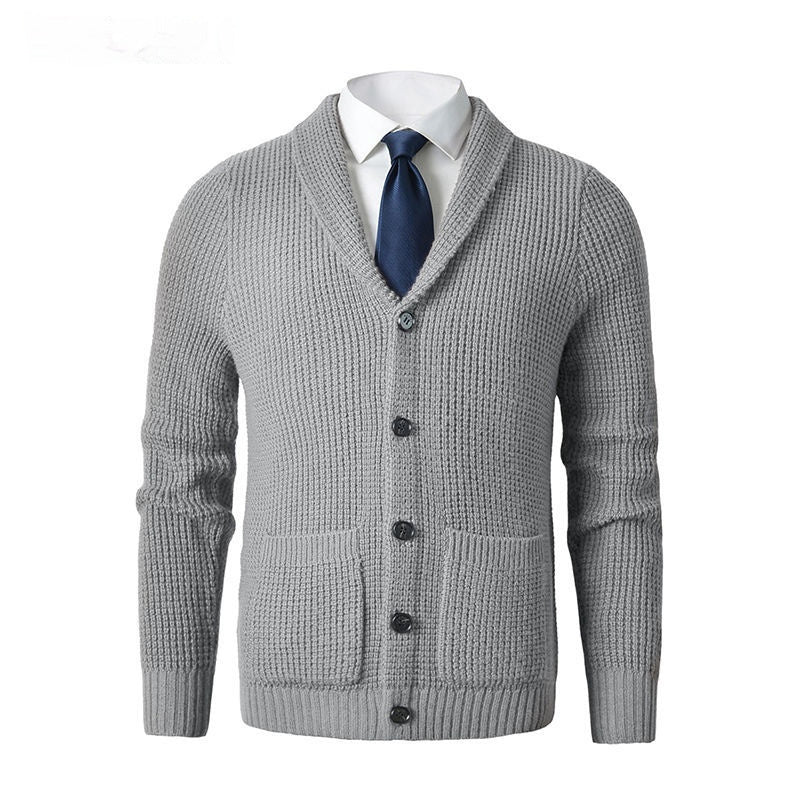 Business Casual Gebreide Wollen Cardigan met V-hals voor Heren