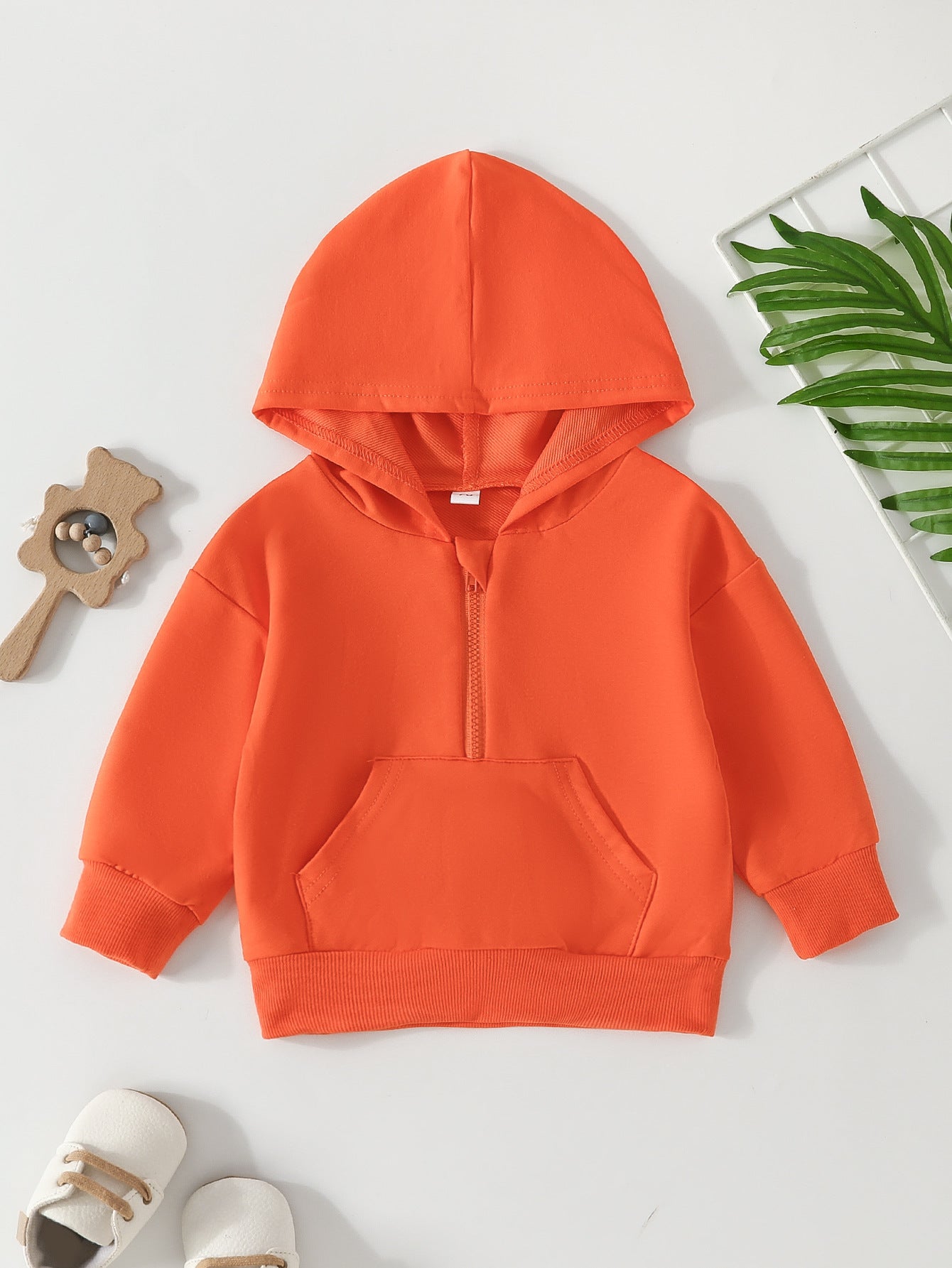 Effen Snoepkleurige Hoodie met Rits in Europese en Amerikaanse Stijl voor Kinderen