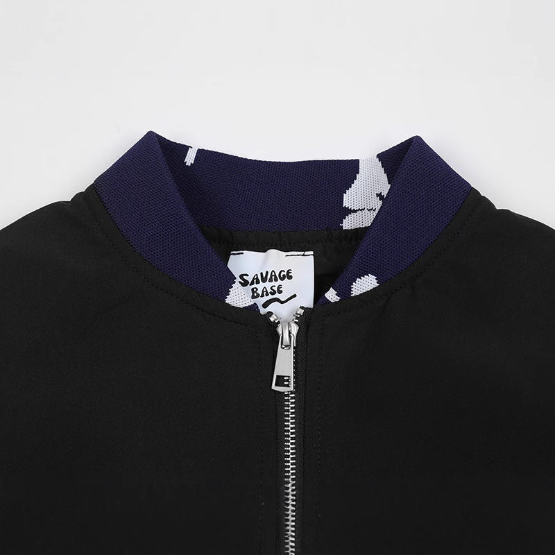 Amerikaanse Retro High Street Jacquard Weave Zip Jacket voor Dames & Plus-Size