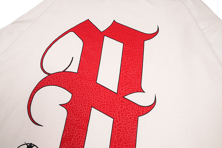 Heren hoodie met effen schuimprint