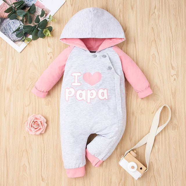 Outfit voor Kinderen Roze / Grijze  Romper Jumpsuits met Capuchon