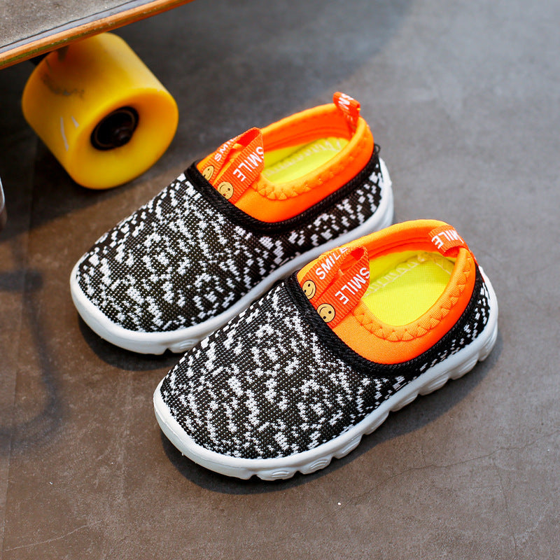 Trendy Casual Ademend Instapsneakers van Mesh met Gespikkeld Bedrukking en Klittenband voor Kinderen