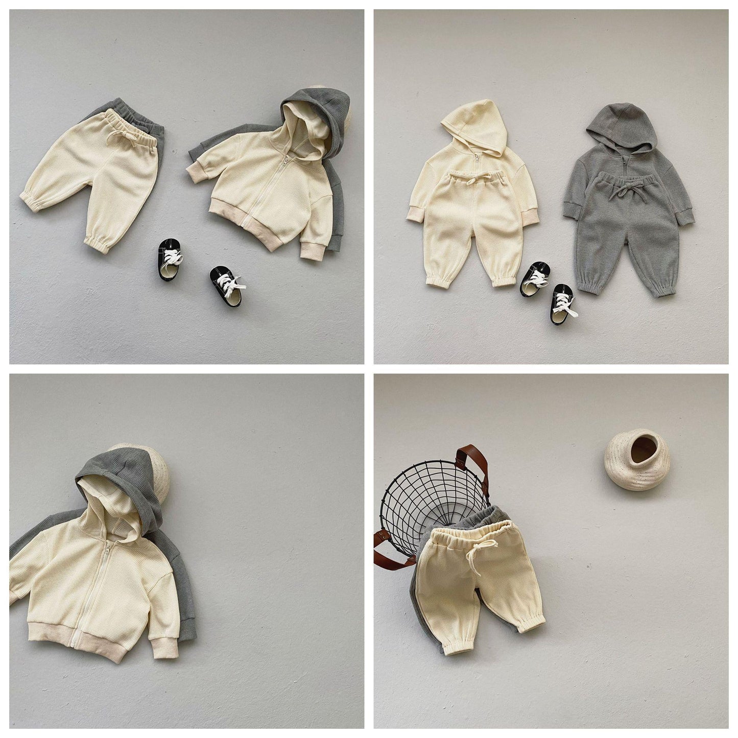 Tweedelige Set voor Baby's / Kinderen :  Casual Cardigan-Hoodie met Rits & Broek