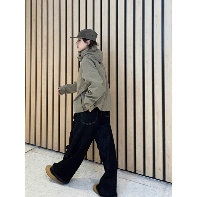 American Designer Retro Washed Design Draping Jeans voor Unisex