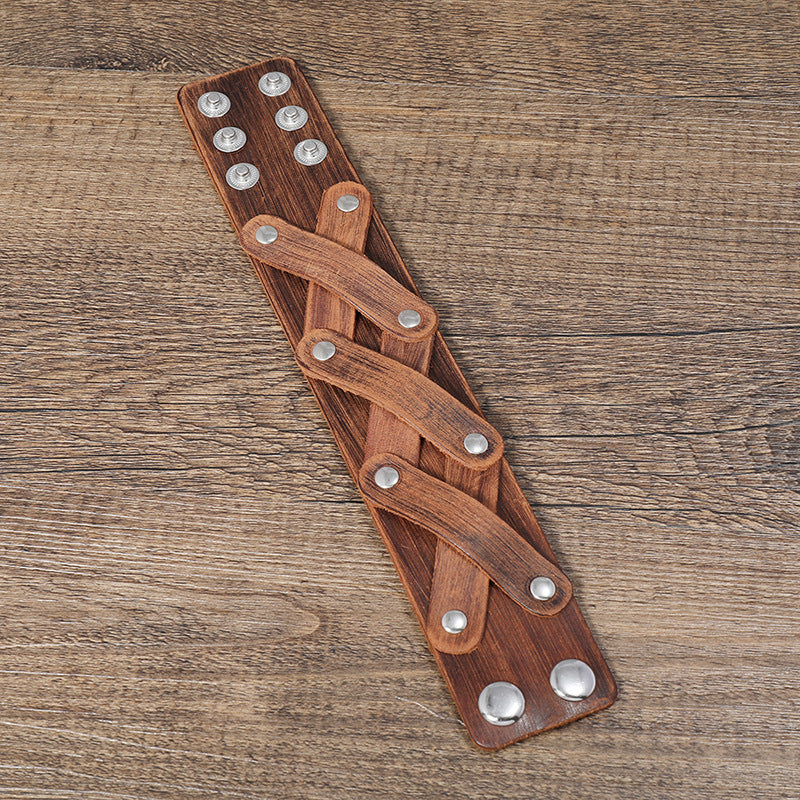 Vintage Eenvoudige Oude Meerlaagse Armband van Leer voor Unisex