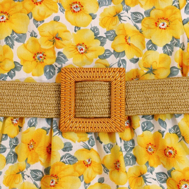 Bloemen Print Jurk met Riem voor Meisjes