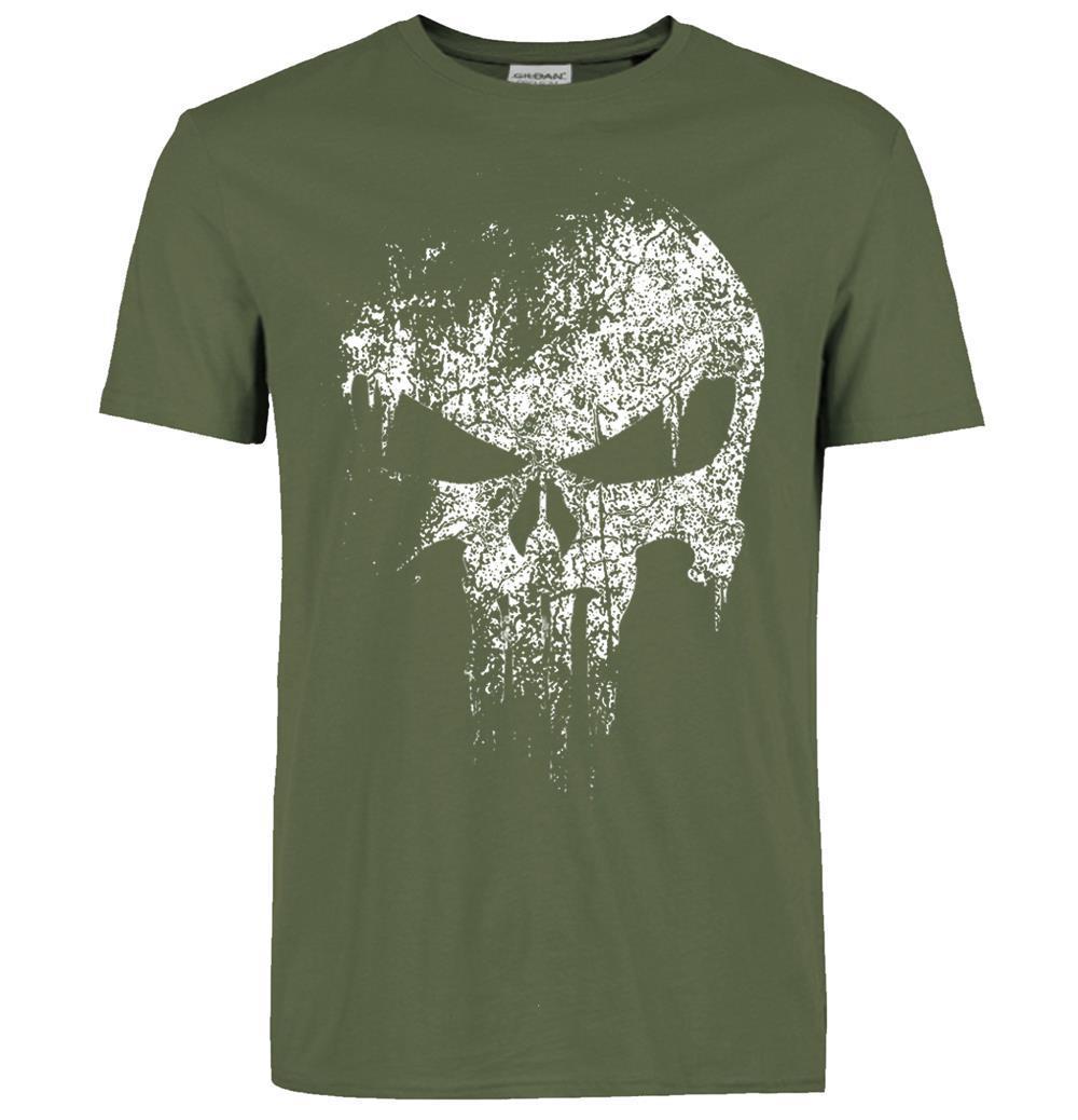 Amerikaanse Casual Oversized Trendy Original The Punisher Print T-shirt met Korte Mouwen voor Heren