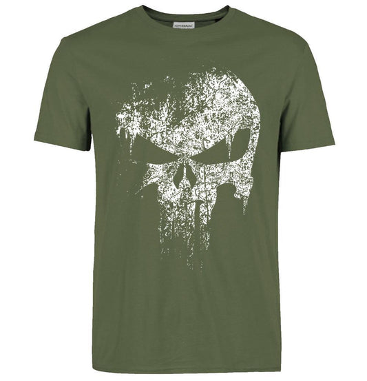 Amerikaanse Casual Oversized Trendy Original The Punisher Print T-shirt met Korte Mouwen voor Heren