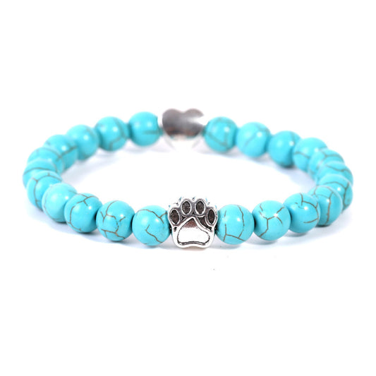 Indiase Tijgeroogsteen Armband met Onyx Hondenpoot in Amerikaanse Stijl voor Unisex