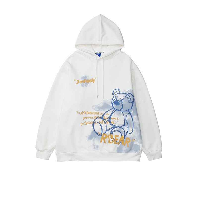 Hoodie met grafische print van een beer