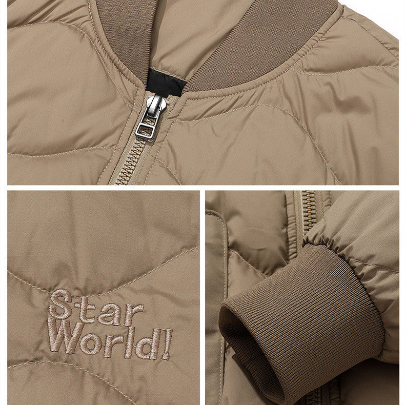 Trendy Designers Ontwerp Spliced Diamond Insulation Winterjas met Ritssluiting voor Heren