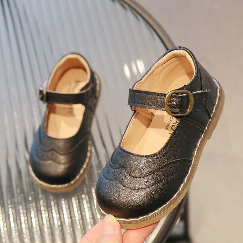 Casual effen leren schoenen voor meisjes