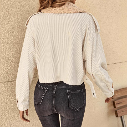 Fashion Style Gestreepte Bolero Jacket van Lamswol voor Dames & Meiden