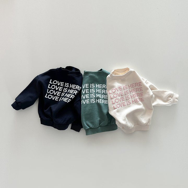 Casual Effen Kleur Sweatshirt met Ronde Hals en Letterprint voor Peuters/Kinderen