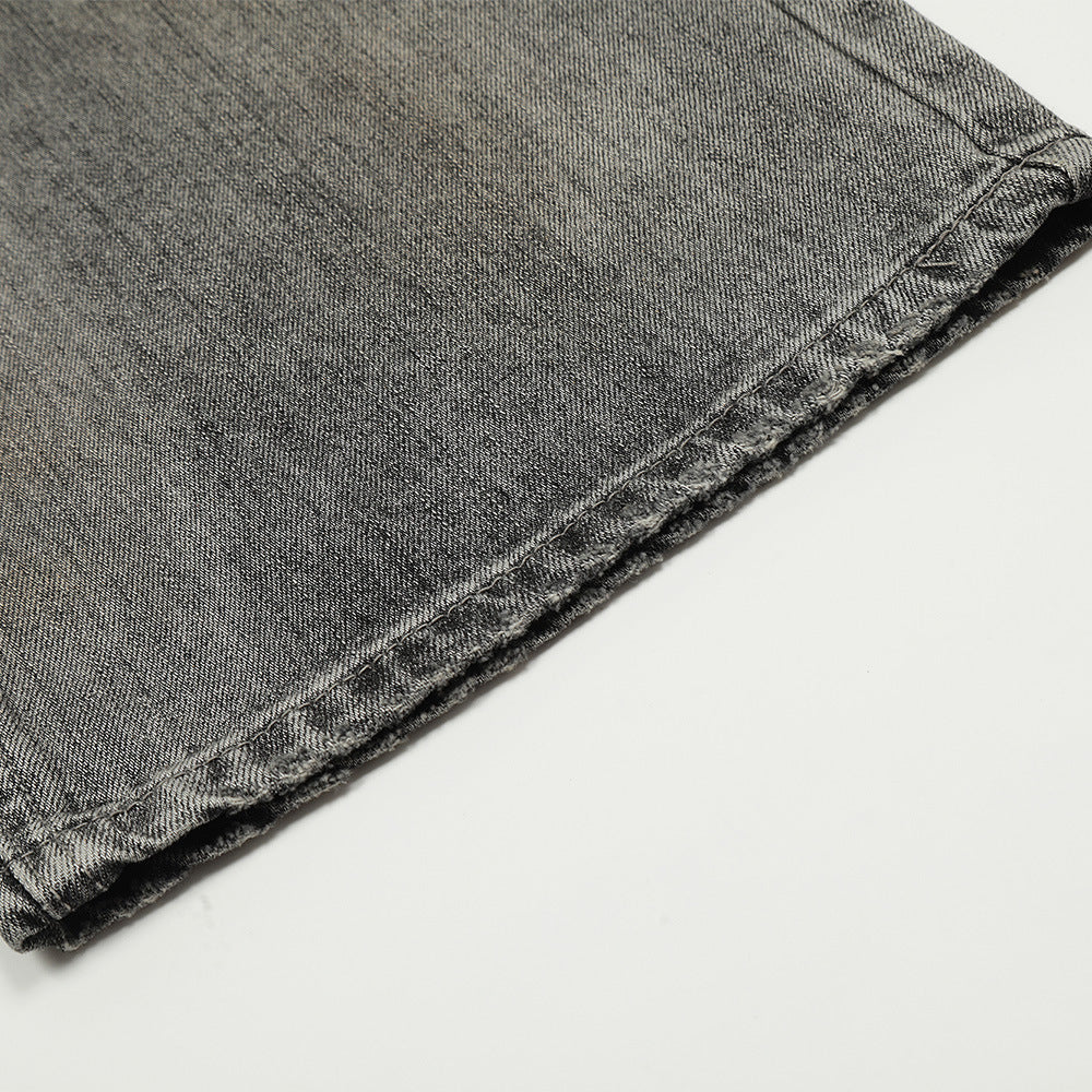 Distressed Retro Straight Jeans in Amerikaanse Stijl voor Heren & Jongens